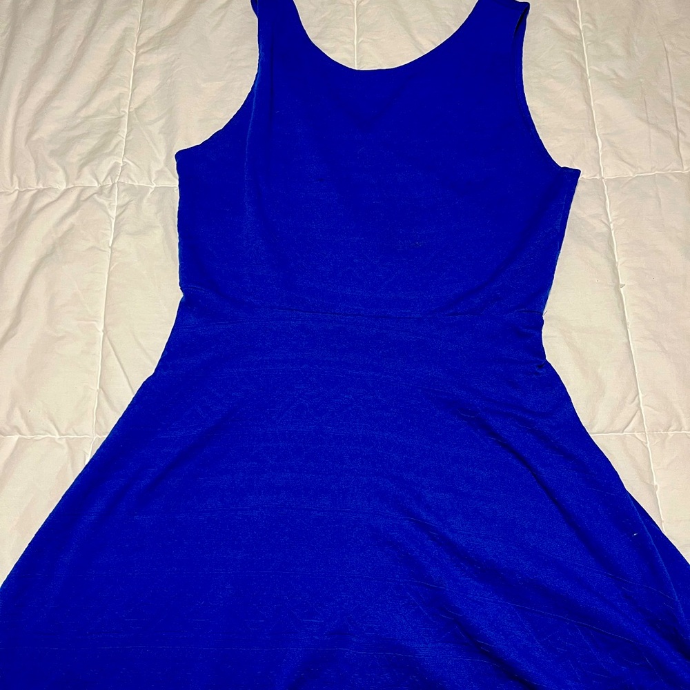 Royal blue mini dress size L. Great for summer and game days